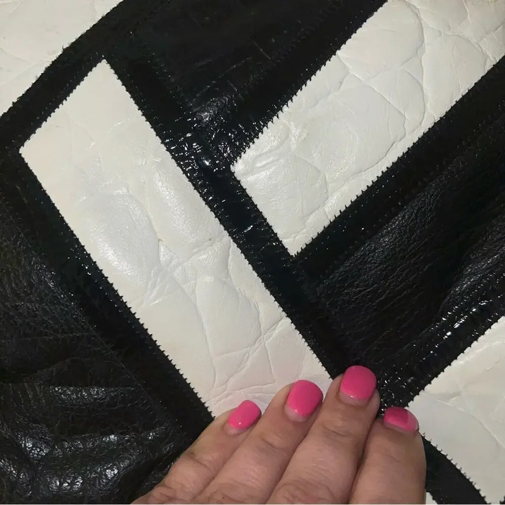 VNTG FIFTH AVE HANDBAGS 80s leather colorblock shoulder bag - Picture 3 of 5